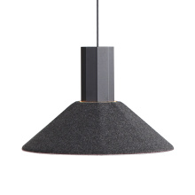 Golden 3133-P13 FB-GY - Golden Lighting Faroe 13in Integrated LED Pendant in Flecked Black/Grey Felt